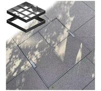 Cubierta invisible cuadrada para tanque séptico de acero inoxidable empotrable con asas retráctiles, ideal para caminos de entrada, jardines y escuelas (35 x 35 cm)