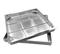 Cubierta invisible de acero inoxidable 304 con escotilla de acceso galvanizada para uso en interiores y exteriores, 500 x 500 mm D Solut.
