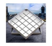Cubierta invisible de acero inoxidable 304 de 50 x 50 cm, acceso cuadrado para estacionamiento y sótanos, 8 cm de profundidad, impermeable, resistente al agua, tapa de suelo duradera.