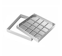 Cubierta invisible de acero inoxidable con tapa de tanque séptico e con diseño integrado para uso en exteriores, 8 cm de altura, 80 x 80 cm, y