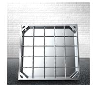 Cubierta invisible de acero inoxidable para pozo séptico de jardín, cubierta de pavimento para patios, escuelas y más (8 cm, 100 x 100)