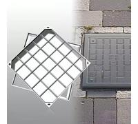 Cubierta invisible de acero inoxidable y marco - 500 x 500 mm, cubierta de drenaje cuadrada para exteriores, para césped, patio, tanque séptico, entrada de tanque séptico, tapa de cámara de inspección