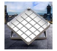 Cubierta invisible para alcantarillado, rectangular, de acero inoxidable, panel de acceso de inspección de desagüe, de metal duradero, para pozos de aguas residuales (50 x 50 cm)