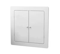 Cubierta invisible para radiador para el hogar, madera, plástico, escudo de calentador de pared, diseño de doble puerta con asa, se adapta a tuberías eléctricas y válvulas de 65 x 65 cm