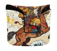 Cubierta japonesa para putter de golf con diseño de olas del océano, caballo, león, golf, cierre magnético, para mazo, cuadrado, piel sintética