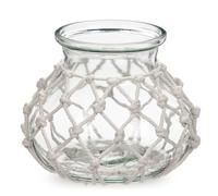 Cubierta Jarrón de Vidrio Tejido Jarrón Decorativo Estilo Granja, Jarrón de Vidrio Floreros de Flores para Mesas de Boda en el Hogar Envoltura de Cuerda Rústica, Botellas Decorativas, Decoración