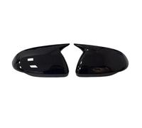 Cubierta Lateral Espejo Para Kia Para Rio 2017-2023 Carcasa Exterior Puerta Embellecedor ABS Fibra Carbono Cubierta De Espejo Retrovisor Lateral(Gloss Black NO Light)