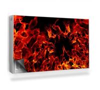Cubierta Magnética 100x60 cm Fácil Instalación Magnético Panel Decorativo Protección contra el Polvo y Daños Protector para Radiador - Llamas de Fuego Calientes sobre un Fondo Oscuro