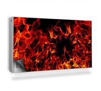 Cubierta Magnética 110x60 cm Fácil Instalación Magnético Panel Decorativo Protección contra el Polvo y Daños Protector para Radiador - Llamas de Fuego Calientes sobre un Fondo Oscuro
