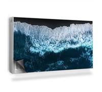 Cubierta Magnética 110x60 cm Magnético Panel Decorativo Fácil Instalación para Radiador Protección contra el Polvo y Daños Protector - Ola oceánica espumada, fragmento de Playa Negra