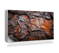 Cubierta Magnética 110x60 cm Magnético Panel Decorativo Protección contra el Polvo y Daños Fácil Instalación para Radiador Protector - Textura Natural de Corteza de árbol Agrietada