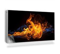 Cubierta Magnética 110x60 cm para Radiador Protección contra el Polvo y Daños Protector Fácil Instalación Magnético Panel Decorativo - Danza de Llamas de Fuego sobre un Fondo Oscuro