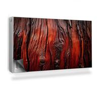 Cubierta Magnética 110x60 cm para Radiador Protección contra el Polvo y Daños Protector Fácil Instalación Magnético Panel Decorativo - Textura de Corteza de árbol con Resina roja.