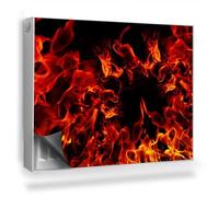 Cubierta Magnética 80x60 cm Fácil Instalación Magnético Panel Decorativo Protección contra el Polvo y Daños Protector para Radiador - Llamas de Fuego Calientes sobre un Fondo Oscuro