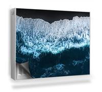 Cubierta Magnética 80x60 cm Magnético Panel Decorativo Fácil Instalación para Radiador Protección contra el Polvo y Daños Protector - Ola oceánica espumada, fragmento de Playa Negra
