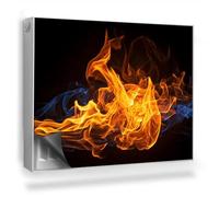 Cubierta Magnética 80x60 cm para Radiador Protección contra el Polvo y Daños Protector Fácil Instalación Magnético Panel Decorativo - Danza de Llamas de Fuego sobre un Fondo Oscuro