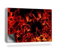 Cubierta Magnética 90x60 cm Fácil Instalación Magnético Panel Decorativo Protección contra el Polvo y Daños Protector para Radiador - Llamas de Fuego Calientes sobre un Fondo Oscuro