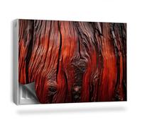 Cubierta Magnética 90x60 cm para Radiador Protección contra el Polvo y Daños Protector Fácil Instalación Magnético Panel Decorativo - Textura de Corteza de árbol con Resina roja.