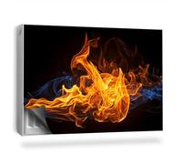 Cubierta Magnética 90x60 cm para Radiador Protección contra el Polvo y Daños Protector Fácil Instalación Magnético Panel Decorativo - Danza de Llamas de Fuego sobre un Fondo Oscuro