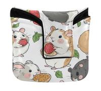 Cubierta magnética para cabeza de putter, accesorios de golf para mazo, cuadrado, piel sintética, para hámster come comida linda