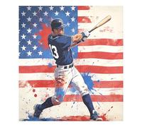 Cubierta magnética para frigorífico con bandera de Estados Unidos, diseño de jugador de béisbol y lavavajillas, 58 x 66 cm