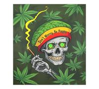 Cubierta magnética para lavavajillas con diseño de esqueleto de ojos verdes y góticos, cubierta para puerta de frigorífico, 58 x 66 cm