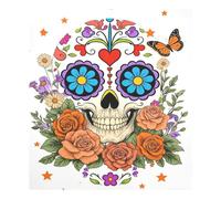 Cubierta magnética para lavavajillas y refrigerador, diseño floral de calavera de azúcar, para lavavajillas y refrigerador, panel decorativo para lavavajillas, 58 x 66 cm