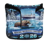 Cubierta magnética para putter de golf, para mazo, cuadrado, piel sintética, impermeable, diseño de crucero de Alaska