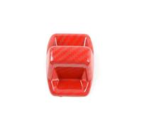 Cubierta Manija Cambio Marchas Consola Central Coche, Color Fibra Carbono, para A3 8Y 2021, Decoración, Calcomanía Cabeza Pomo Cambio De Marchas Interior Coche Decorativo(Rojo)