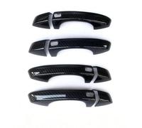 Cubierta Manija Puerta Lateral Coche Accesorios Adhesivos Embellecedores Cuenco Para Asiento Para Leon MK3 2013-2019 Estilo Cromado De Fibra Carbono(4 buttons)