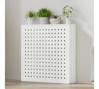 Cubierta moderna de PVC para calefacción, cubierta de radiador blanca para el hogar, baño y sala de estar, estante de armario de calefacción con diseño de rejillas, protección del suelo y fácil de