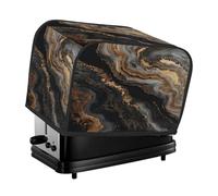 Cubierta moderna para tostadora con textura fluida de mármol marrón dorado para 2 rebanadas, para máquina de pan, pequeños electrodomésticos de cocina