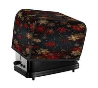 Cubierta negra para tostadora de invierno con copos de nieve de temporada para 4 rebanadas, para máquina de pan, pequeño electrodoméstico de cocina