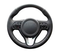 Cubierta Negra para Volante De Coche Cuero Artificial Suave Cosida A Mano para Kia para Sportage 4 KX5 2016 2017 K5(6-White)
