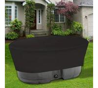 Cubierta ovalada impermeable para depósitos de agua al aire libre mantiene los desechos y deja fuera tela Oxford con borde elástico para protección contra el viento (133 x 81 x 31 cm/50)