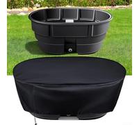 Cubierta ovalada para tanque con tela Oxford resistente al desgarro, revestimiento impermeable y borde inferior elástico, evita la entrada de desechos y mantiene el agua limpia (133 x 81 x 31 cm)