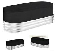 Cubierta ovalada para tanque de 6 pies, resistente al agua, tapa de inmersión en frío con cordón de protección UV para canales de granja de 71 x 28 x 8 pulgadas (PVC negro 600D)