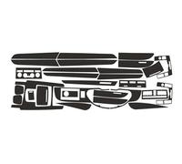 Cubierta Panel Engranajes para Audi para A6 C6 2005-2011 LHD Vinilo Coche 3D Negro Estilo De Fibra De Carbono Panel Engranaje Interior Control Ventana Pegatina Interruptor Kit Cubierta Panelajuste