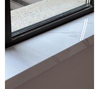 Cubierta para alféizar de ventana de mármol blanco de 80 x 10 cm, placa protectora para baño y cocina, elegante cubierta para el umbral de la bahía del hogar para una decoración elegante.