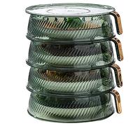 Cubierta para alimentos con aislamiento transparente sellada, cubierta para alimentos con aislamiento apilable de 2 capas, cubierta térmica para almacenamiento de verduras para el (4 Tier)