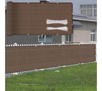 Cubierta para balcón 30 x 520 cm, 220 g/m², resistente a los rayos UV, protección solar, protección solar para jardín, con lazos y cuerdas, color marrón
