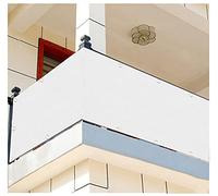 Cubierta para balcón de 0,7 x 9 m, protección de privacidad, color blanco, opciones de altura: 0,6/0,7/0,8/0,9/1 m, incluye bridas y cuerdas para una fácil instalación