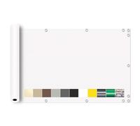 Cubierta para balcón de secado rápido con ojales y lazos para valla de jardín, 120 x 250 cm, solución de sombra blanca para patio al aire libre