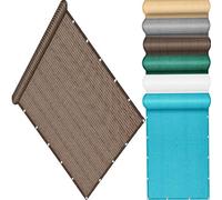 Cubierta para barandilla de balcón exterior, 90 x 100 cm, lona resistente a la intemperie con ojales y cuerda para terraza, color marrón, parasol para protección del patio