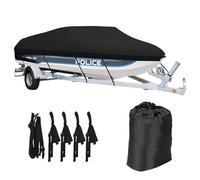 Cubierta para barco de , sábanas resistentes para lanchas | Cubiertas portátiles impermeables de 4000 PA, lona resistente a los rayos UV con correa para casco en V, casco tri, barco Runabout con