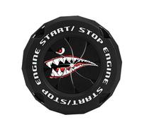 Cubierta para botón de arranque, cubierta para botón de arranque del motor - Cool Push Start Covers | Decoración decorativa de tiburón rotativo interior pegatinas para joystick FOB Key Dirección
