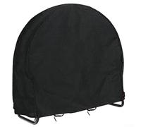Cubierta para braseros, 102 x 61 x 105 cm, color negro, resistente a la intemperie para estantería de leña redonda, tejido Oxford 210D, recubierto de PVC con cordón