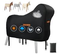 Cubierta para caballo de madera impermeable al aire libre, 420D Oxford caballo de madera para exteriores, lona universal para jardín con 2 hebillas resistentes al viento y 4 tiras reflectantes