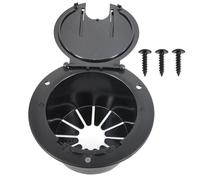 Cubierta para Cable De Alimentación para Vehículos Recreativos - Cubierta Negra para Escotilla De Cables para Vehculos Recreativos con Tapa | Pasacables para Organizador De Cables para Vehícus Recr