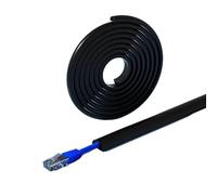 Cubierta para Cables Cubierta de Cable Suelo, Protector PVC, alimentación Autoadhesivo, extensión conducto eléctrico, gestión con Ranura(D20 Black)